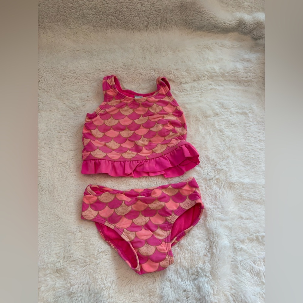 🌸5/$50🌸Joe Boxer Toddler Pink Scallop Tankini Set with Ruffle